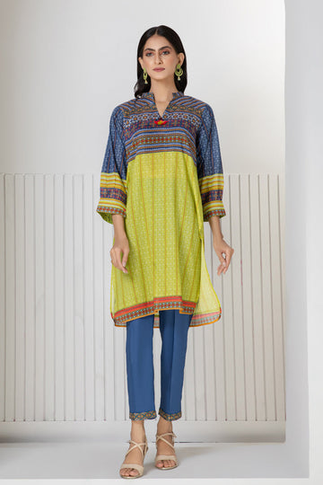 Bonanza Satrangi Blue Lawn Suit Ssk222p26 Eid Pret 2022 Online Shopping